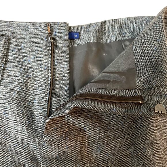 Vintage J. Crew Wool Blend Tweed Pencil Skirt Women’s Size 10 Black/White/Blue - Picture 5 of 10